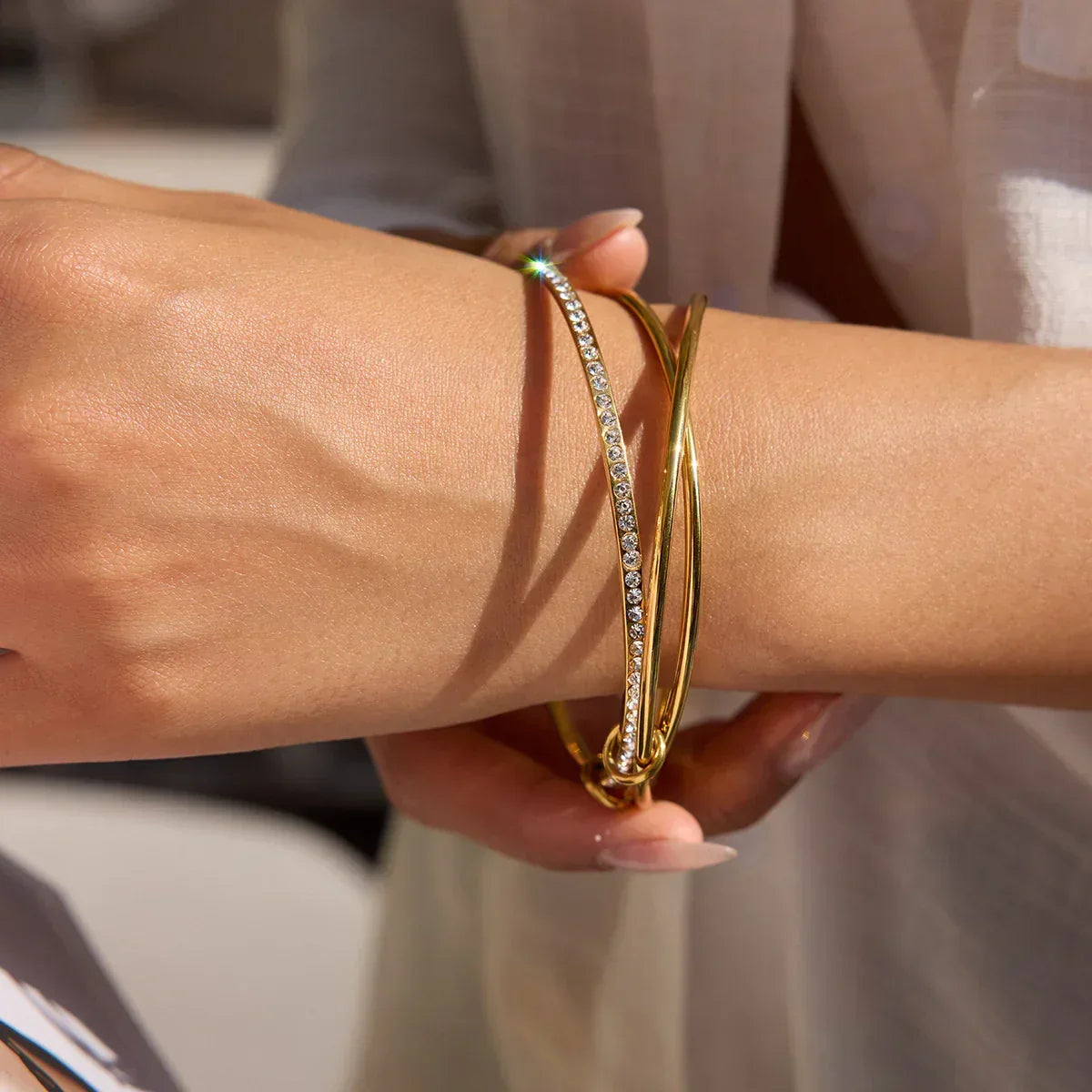 [AuraEcho]Quinley Stacked Diamond Bracelet
