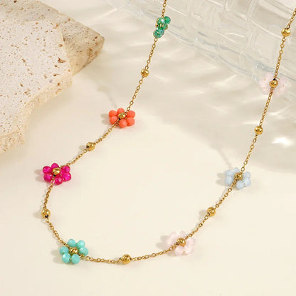 [AuraEcho]Azalea Floral Gold Necklace