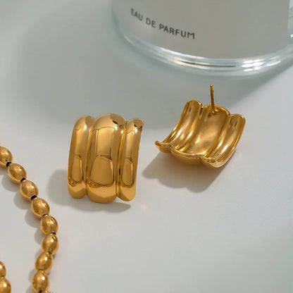[AuraEcho]Angela Gold Arch Earrings