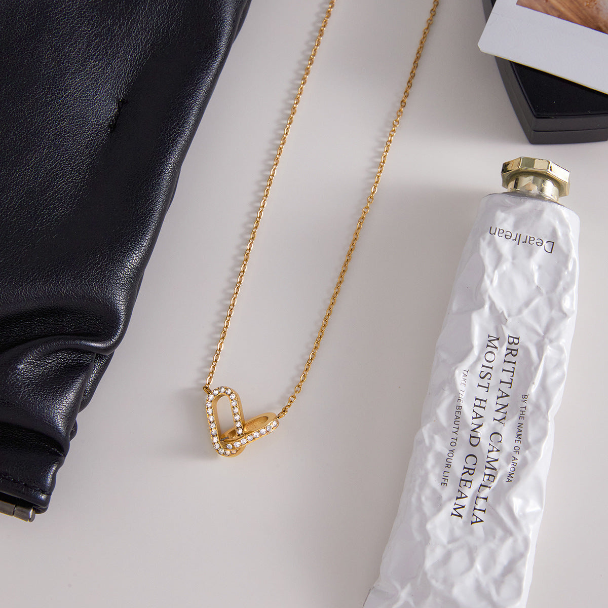 [AuraEcho]Zoelle Interlocking Diamond Pendant