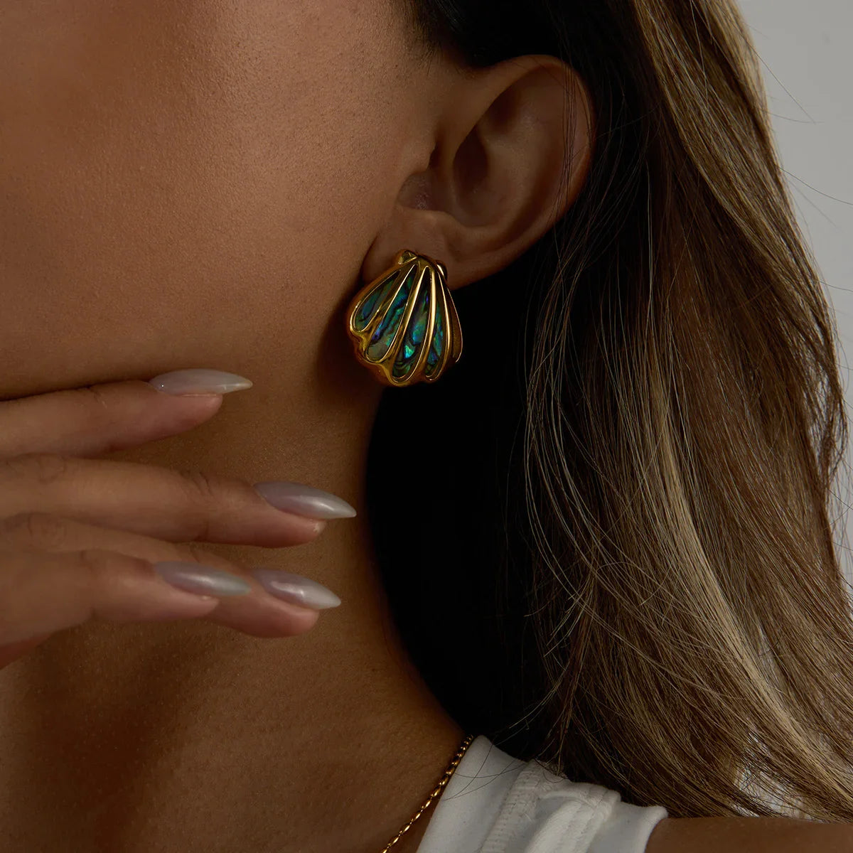 [AuraEcho]Nixie Gold Seashell Earrings