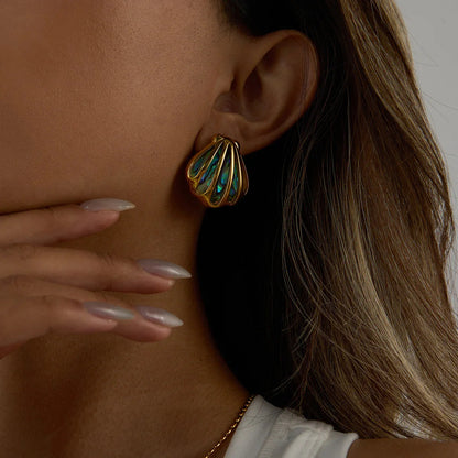 [AuraEcho]Nixie Gold Seashell Earrings