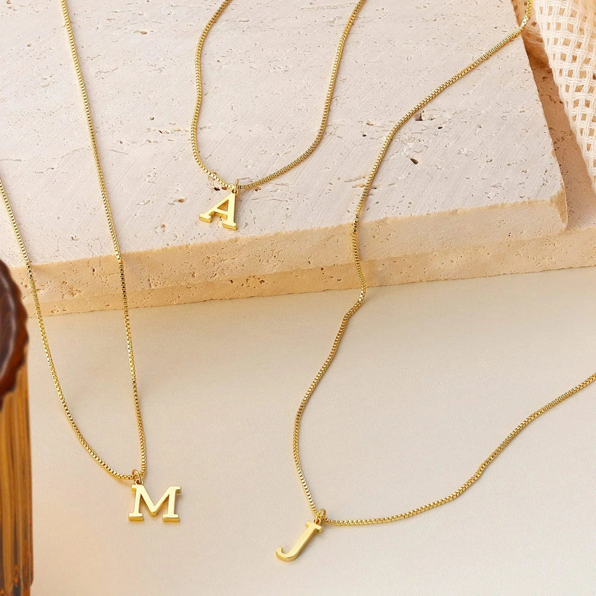 [AuraEcho]Therese Letter Initial Gold Necklace