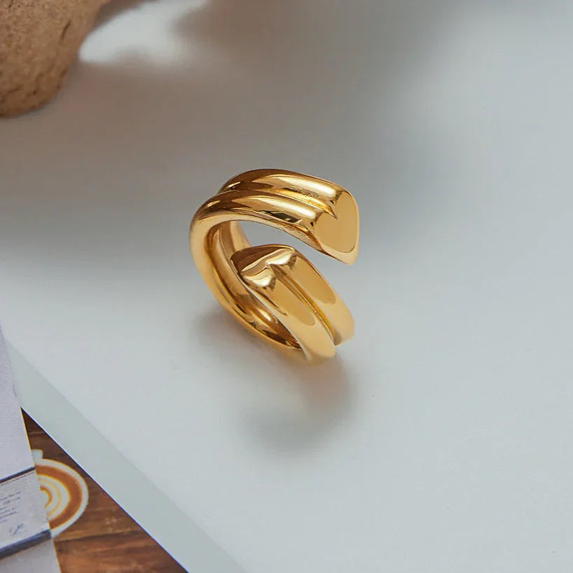 [AuraEcho]Tara Heart Twist Gold Ring