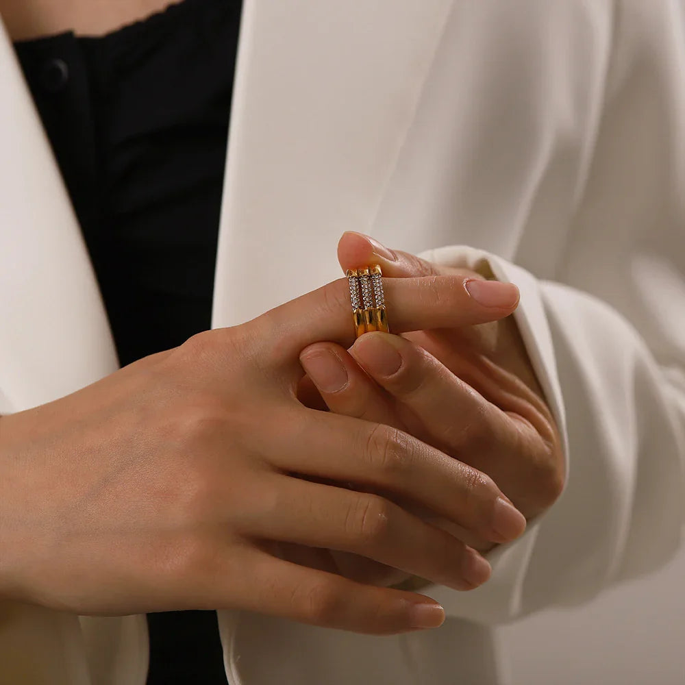 [AuraEcho]Serenity Diamond Gold Ring