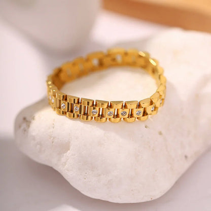 [AuraEcho]Gold Watchband Bracelet