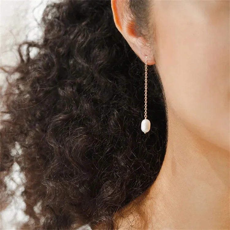[AuraEcho]Tessa Pearl Tassel Earrings