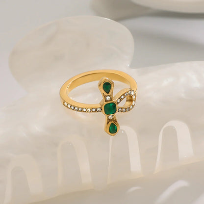 [AuraEcho]Joy Diamond Knot Gold Ring