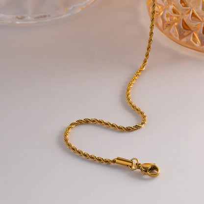 [AuraEcho]Calle Rope Chain Gold Necklace