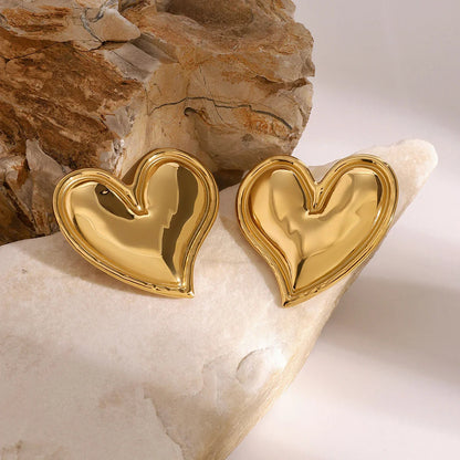 [AuraEcho]Liora Gold Heart Earrings