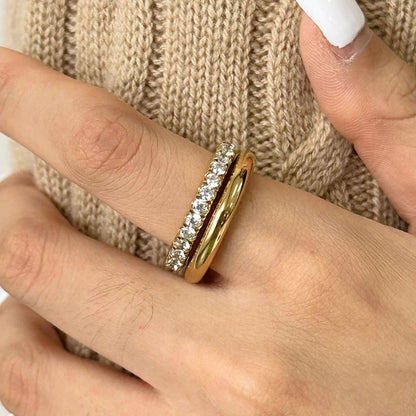 [AuraEcho]Alison Stacked Diamond Ring