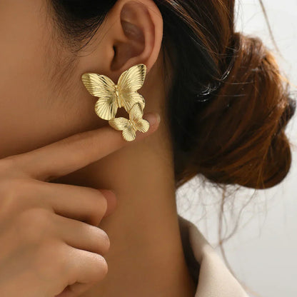 [AuraEcho]Butterfly Gold Earrings