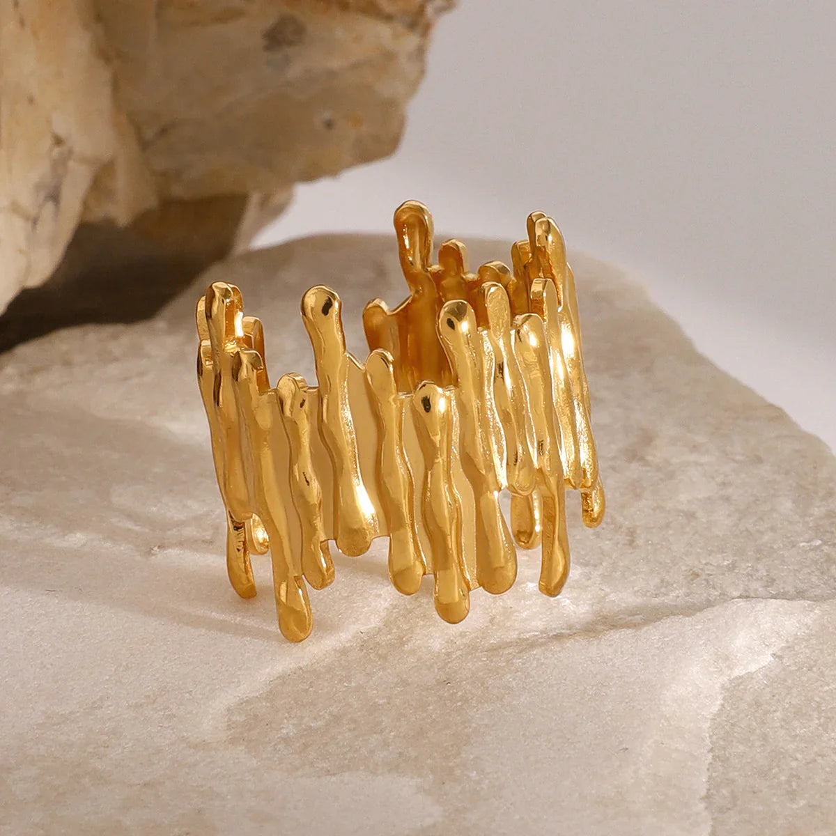[AuraEcho]Zoella Abstract Gold Ring