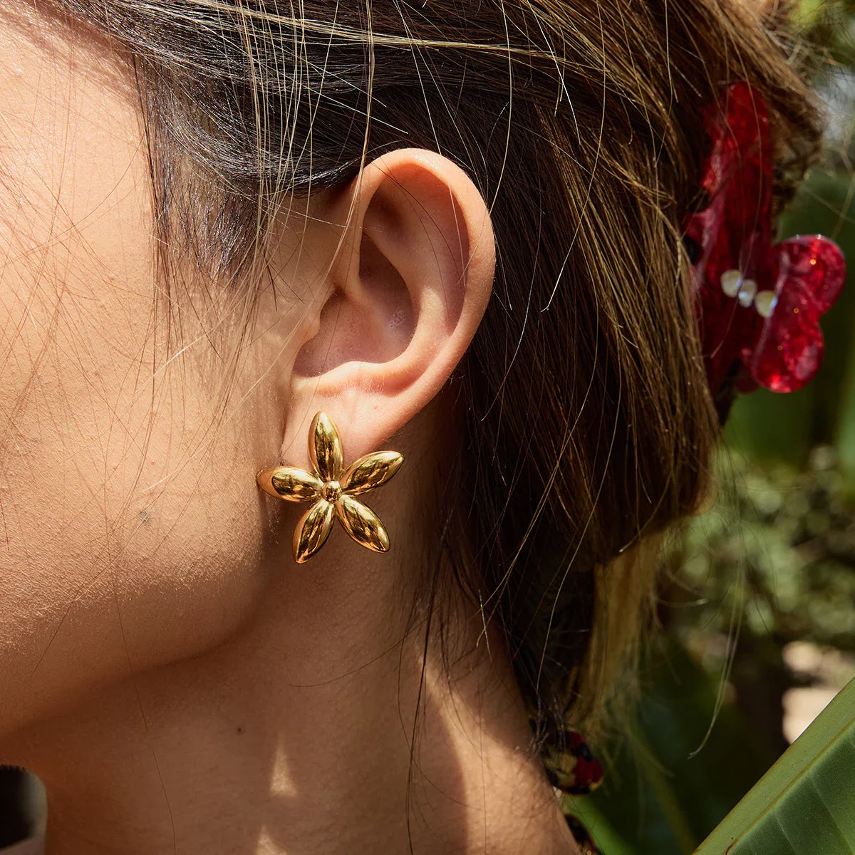 [AuraEcho]Monica Floral Gold Earrings