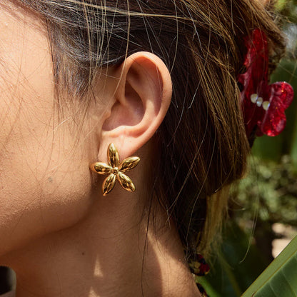[AuraEcho]Monica Floral Gold Earrings