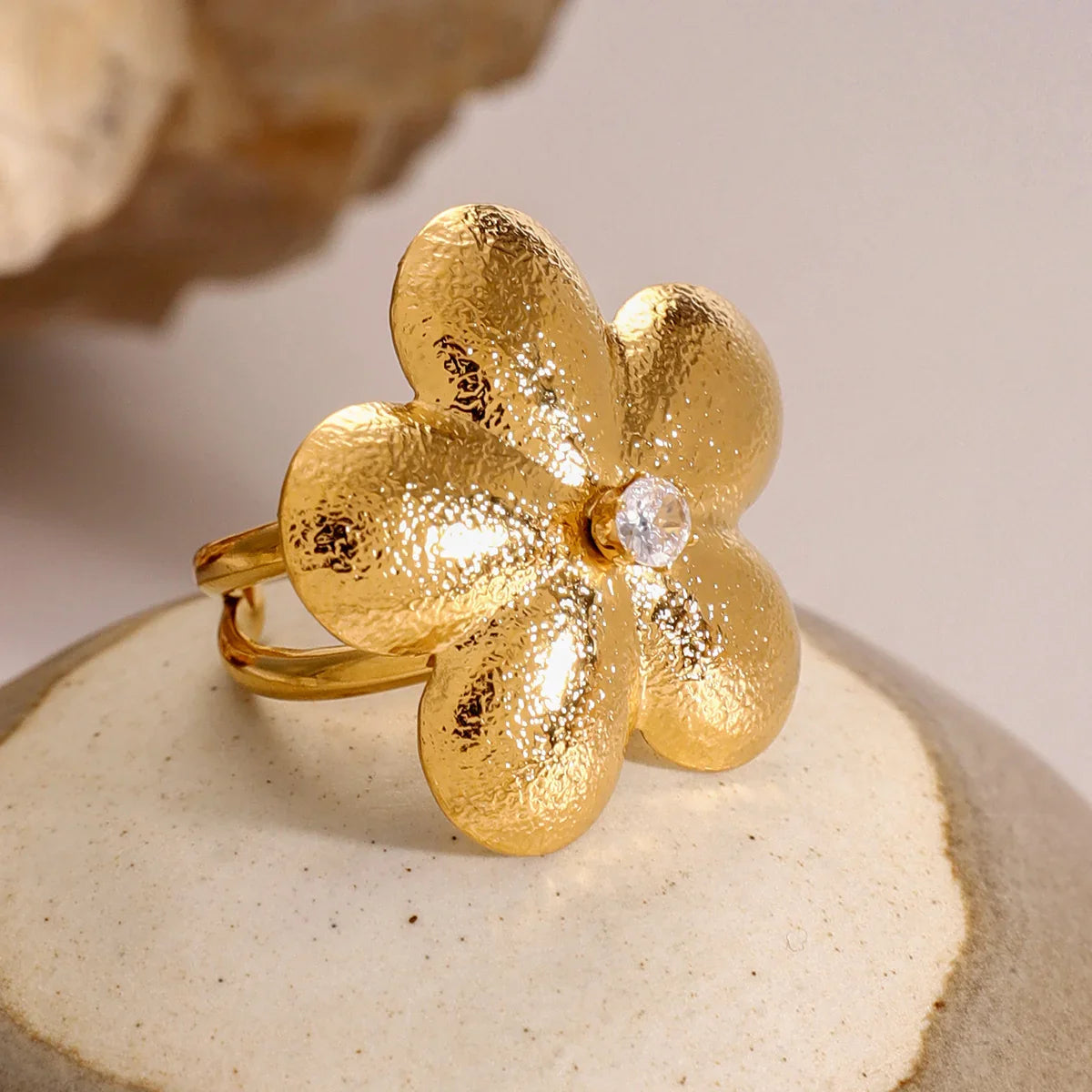 [AuraEcho]Flora Gold Petal Ring
