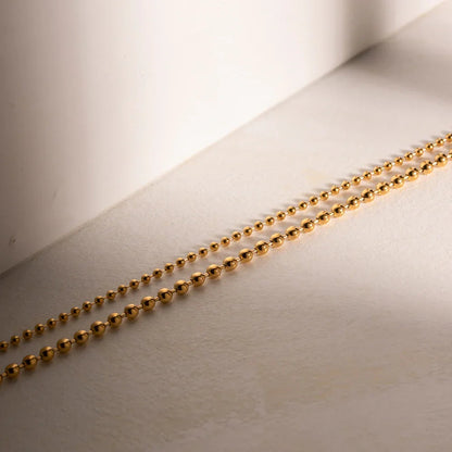 [AuraEcho]Layered Ball Chain Necklace