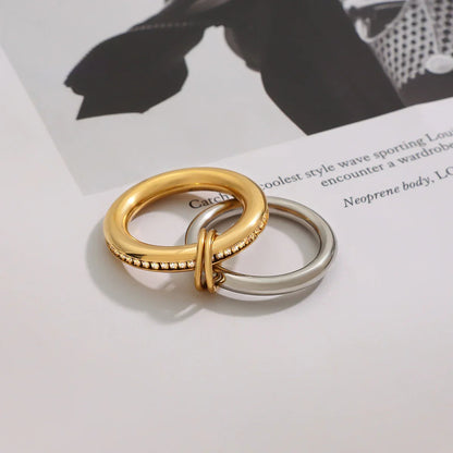 [AuraEcho]Claire Two Tone Ring Stack