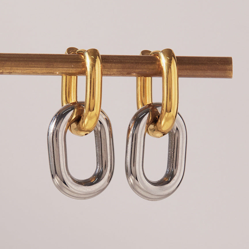 [AuraEcho]Pippa Two Tone Double Hoops