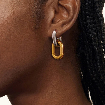 [AuraEcho]Taylor Two Tone Double Hoops