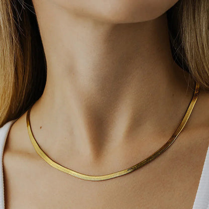 [AuraEcho]Elysian Gold Herringbone Necklace