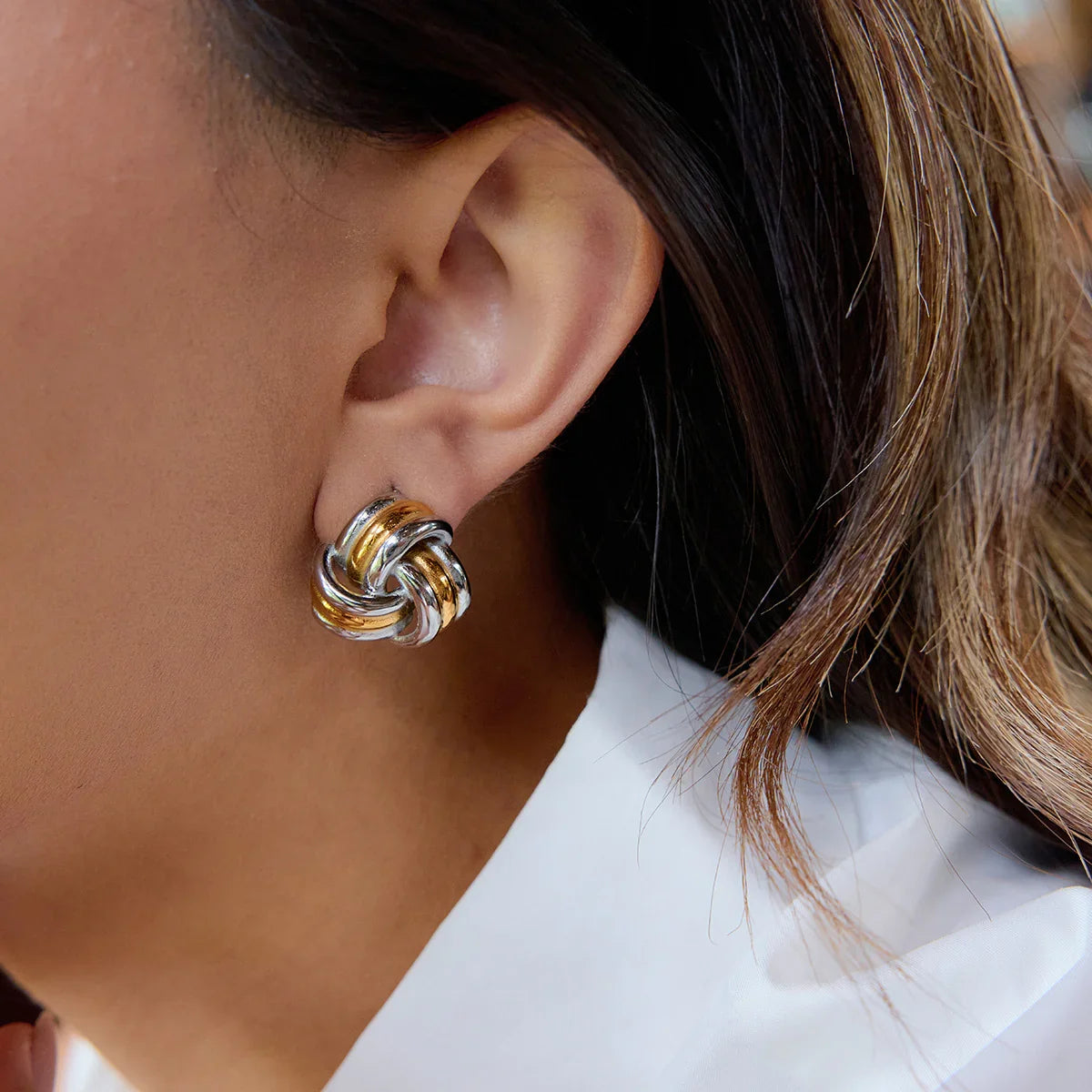 [AuraEcho]Avielle Chunky Gold Knot Earrings
