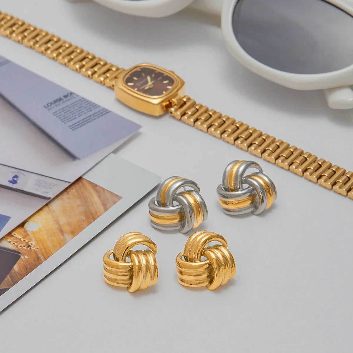 [AuraEcho]Avielle Chunky Gold Knot Earrings