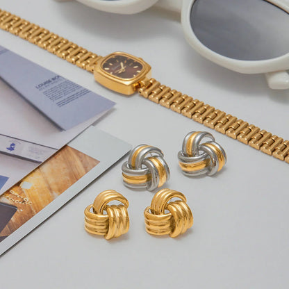 [AuraEcho]Avielle Chunky Gold Knot Earrings