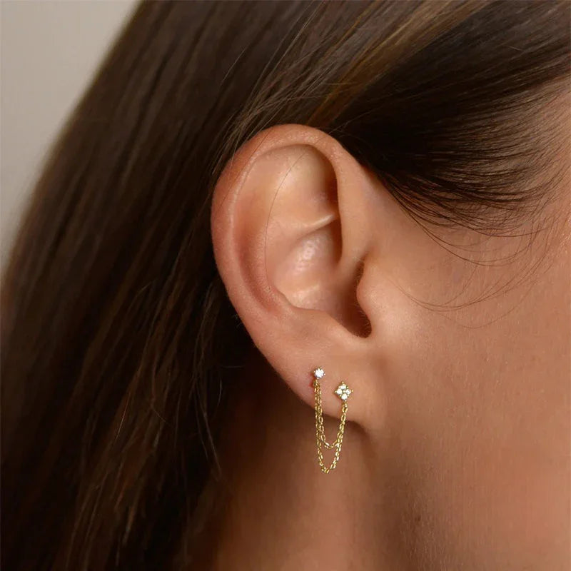 [AuraEcho]Kendall Diamond Chain Stud