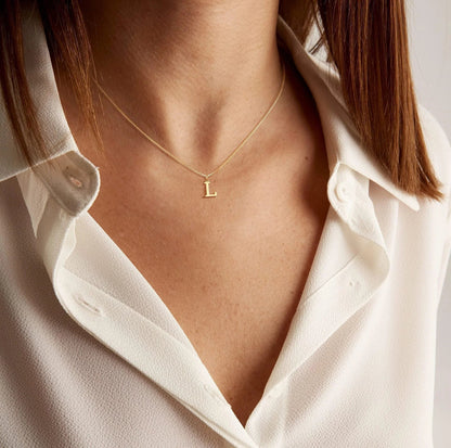 [AuraEcho]Therese Letter Initial Gold Necklace