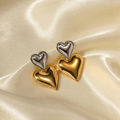 [AuraEcho]Zofia Two Tone Heart Earrings