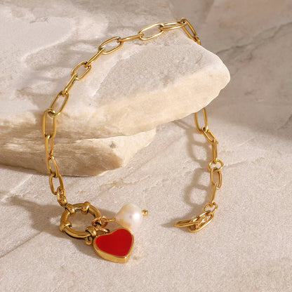 [AuraEcho]Tanya Heart Pearl Bracelet