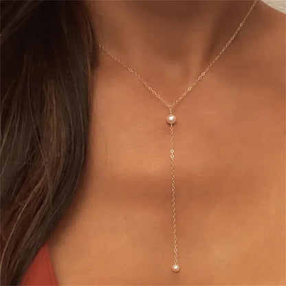 [AuraEcho]Beatrice Pearl Tassel Necklace