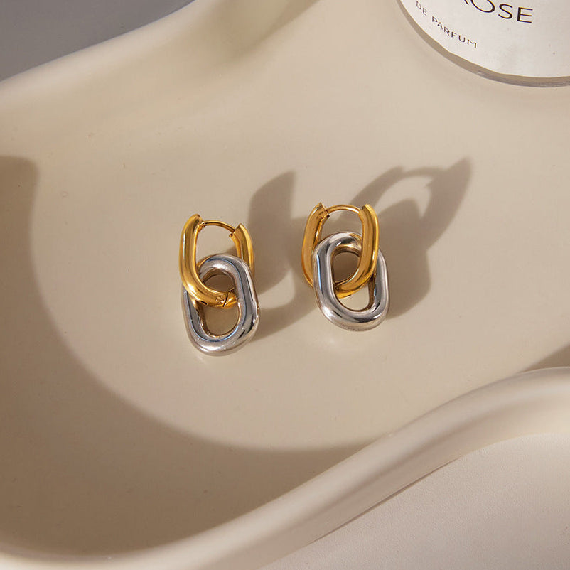 [AuraEcho]Pippa Two Tone Double Hoops