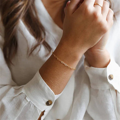 [AuraEcho]Maybelle Gold Paperclip Chain Bracelet