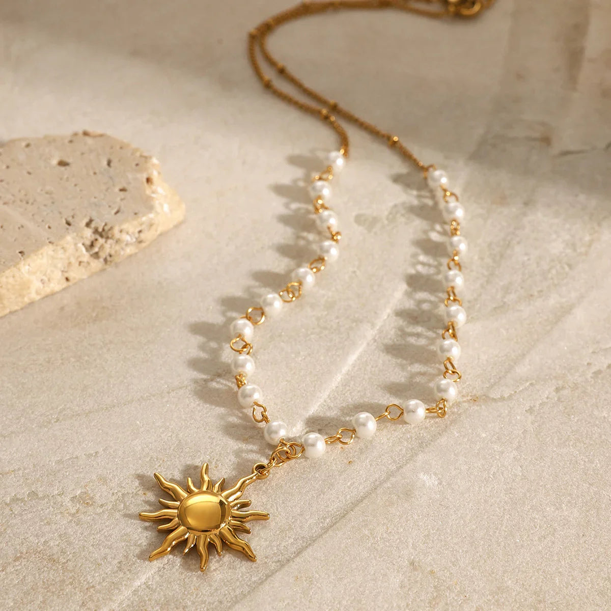 [AuraEcho]Apollo Sun Pearl Necklace