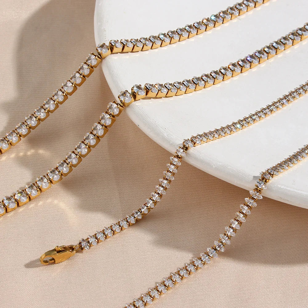 [AuraEcho]Wisteria Diamond Tennis Necklace