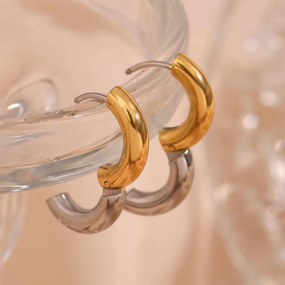 [AuraEcho]Ingrid Two Tone Hoop Earring