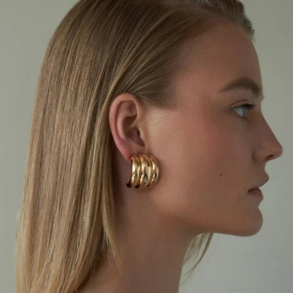 [AuraEcho]Angela Gold Arch Earrings