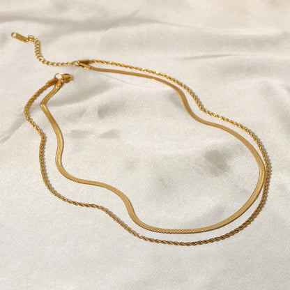 [AuraEcho]Hailey Layered Gold Chain Necklace