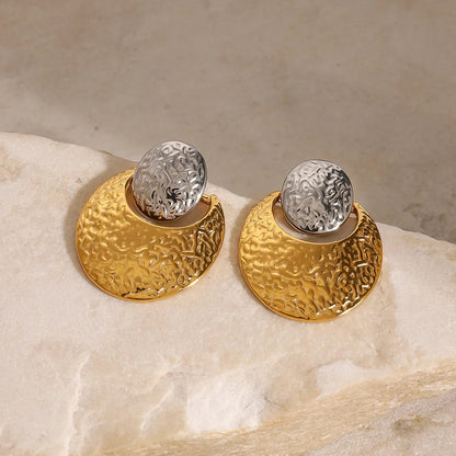 [AuraEcho]Shelly Two Tone Crescent Earrings