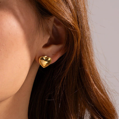 [AuraEcho]Ruth Heart Gold Earrings