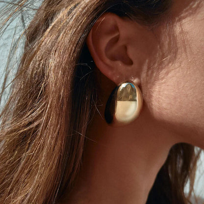 [AuraEcho]Carrie Chunky Bean Gold Earrings