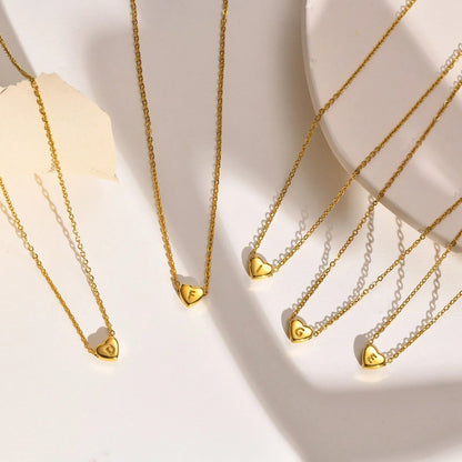 [AuraEcho]Heart Initial Gold Necklace