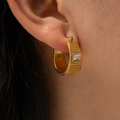 [AuraEcho]Carole Gold Hoop Earrings