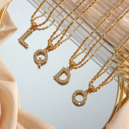 [AuraEcho]Maeve Letter Initial Diamond Necklace
