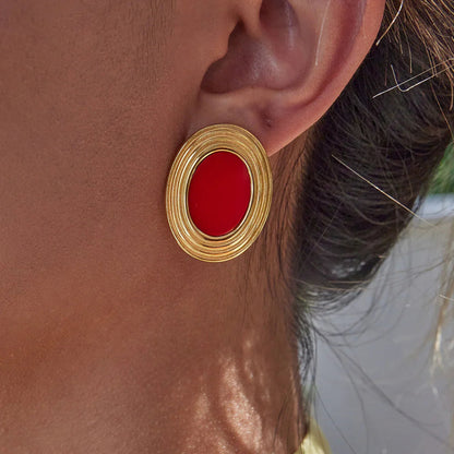 [AuraEcho]Ruthie Gold Enamel Earrings