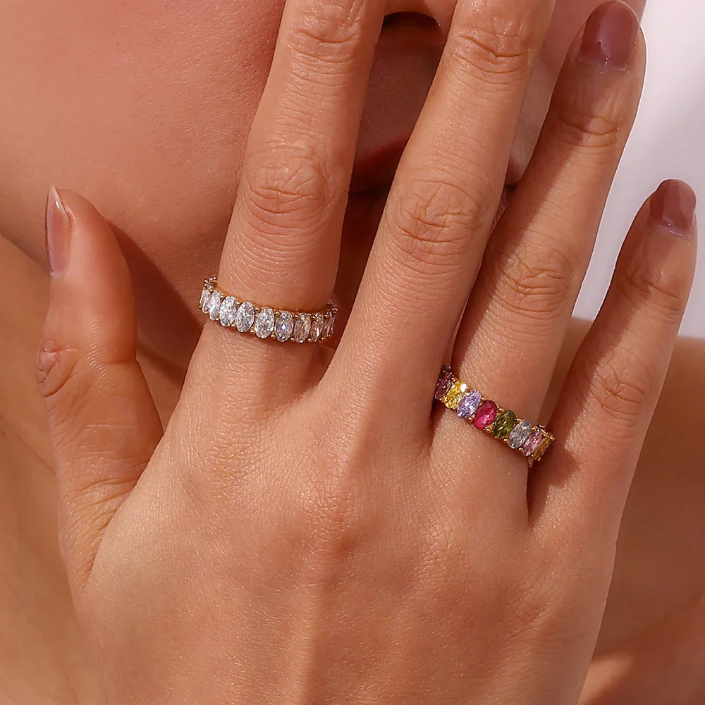[AuraEcho]Antoinette Diamond Simulant Gold Ring