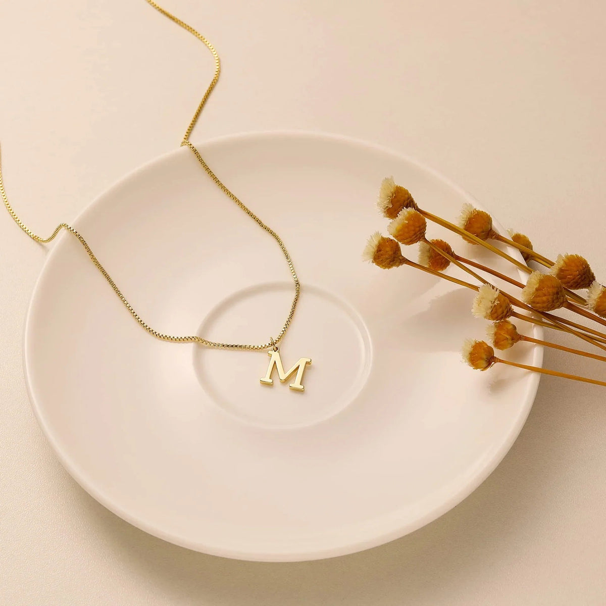 [AuraEcho]Therese Letter Initial Gold Necklace