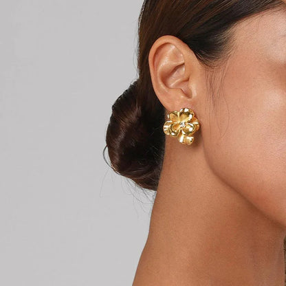 [AuraEcho]Ainsley Floral Gold Earrings